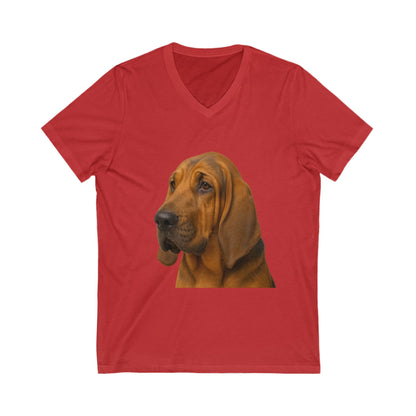 Bloodhound Head Unisex Short Sleeve V-Neck Tee