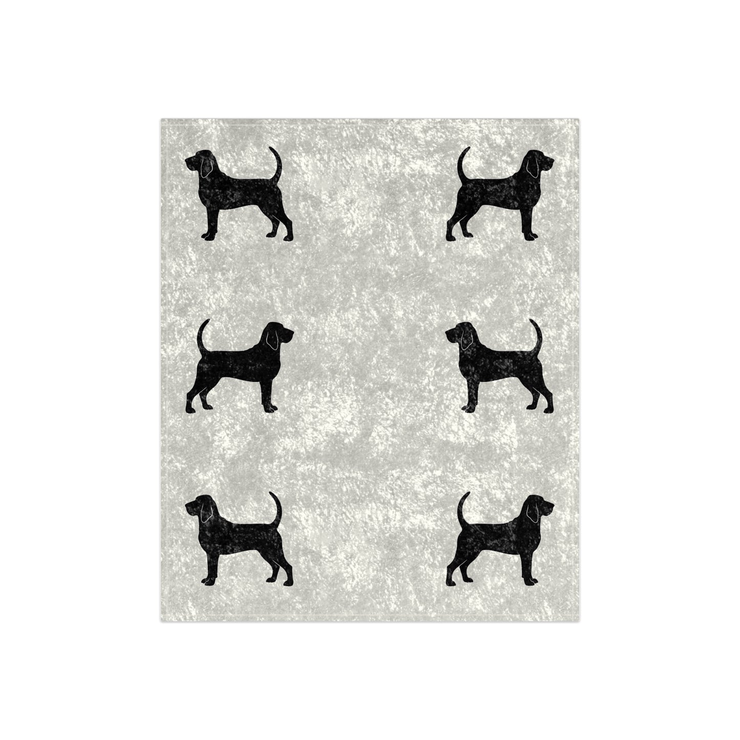 Bloodhound Silhouette Crushed Velvet Blanket