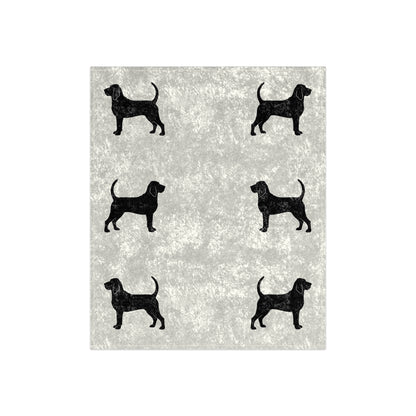 Bloodhound Silhouette Crushed Velvet Blanket