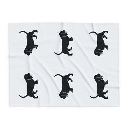 Basset Hound Silhouette Arctic Fleece Blanket