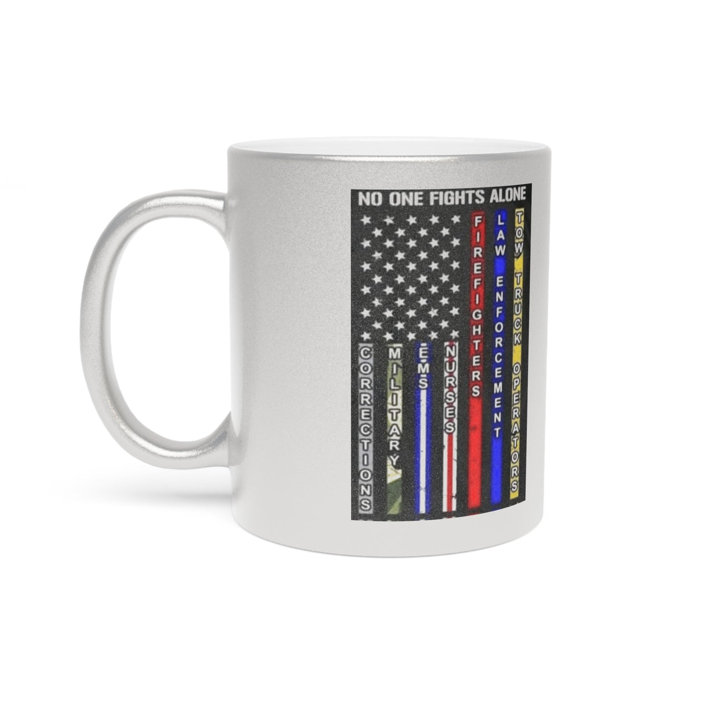 No One Fights Alone Metallic Coffee Mug