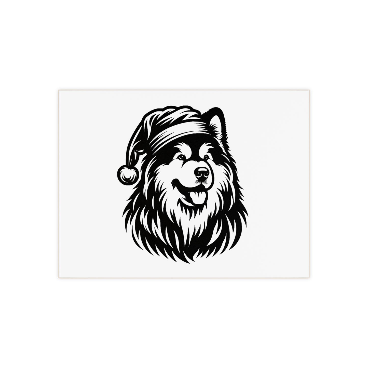 Santa Paws Malamute Ceramic Photo Tile