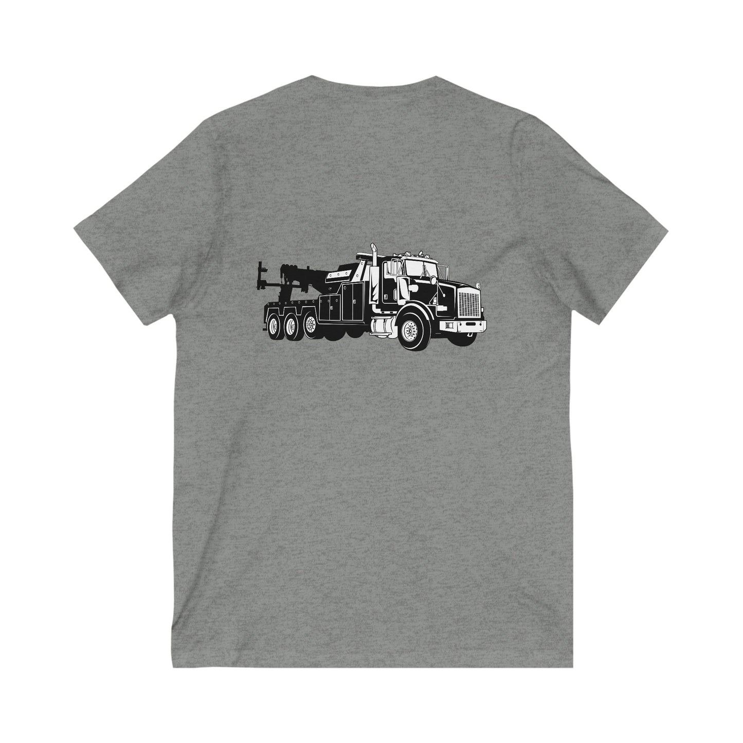 Heavy Tow Truck Unisex Short Sleeve V-Neck Tee