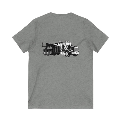 Heavy Tow Truck Unisex Short Sleeve V-Neck Tee