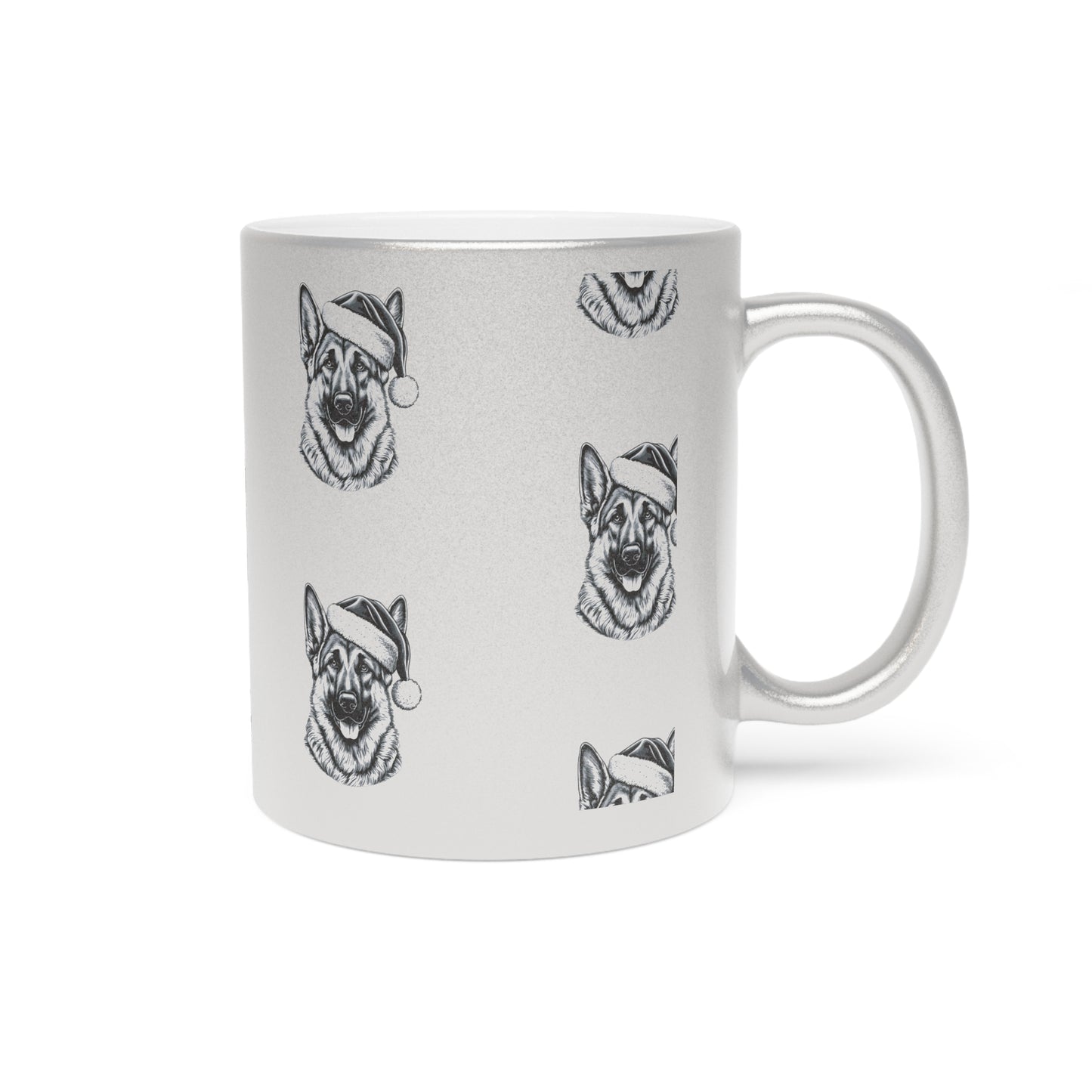Santa Paws German Shepherd Metallic Coffee Mug