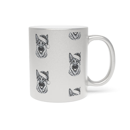 Santa Paws German Shepherd Metallic Coffee Mug