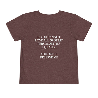 50 Personalities Toddler Unisex Short Sleeve Crewneck Tee