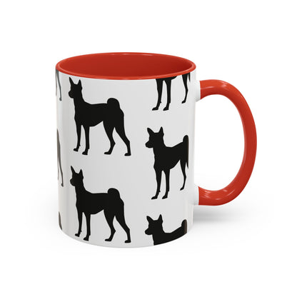 Basenji Silhouette 2-Tone Coffee Mug