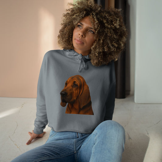 Bloodhound Head Women's Crop Hoodie