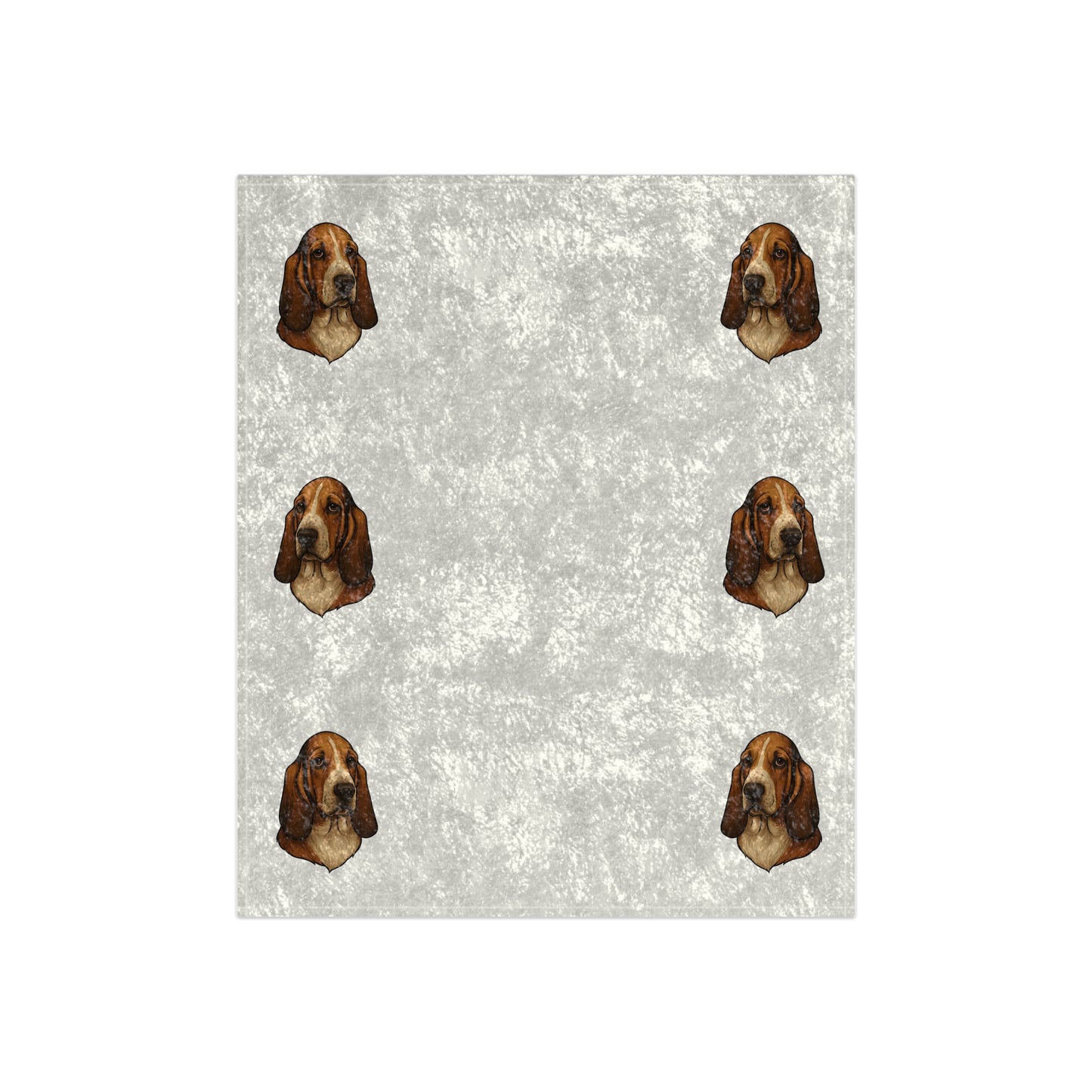 Basset Hound Head Crushed Velvet Blanket