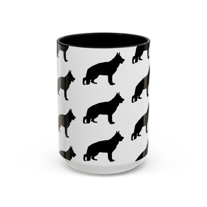 German Shepherd Silhouette 2-Tone Coffee Mug