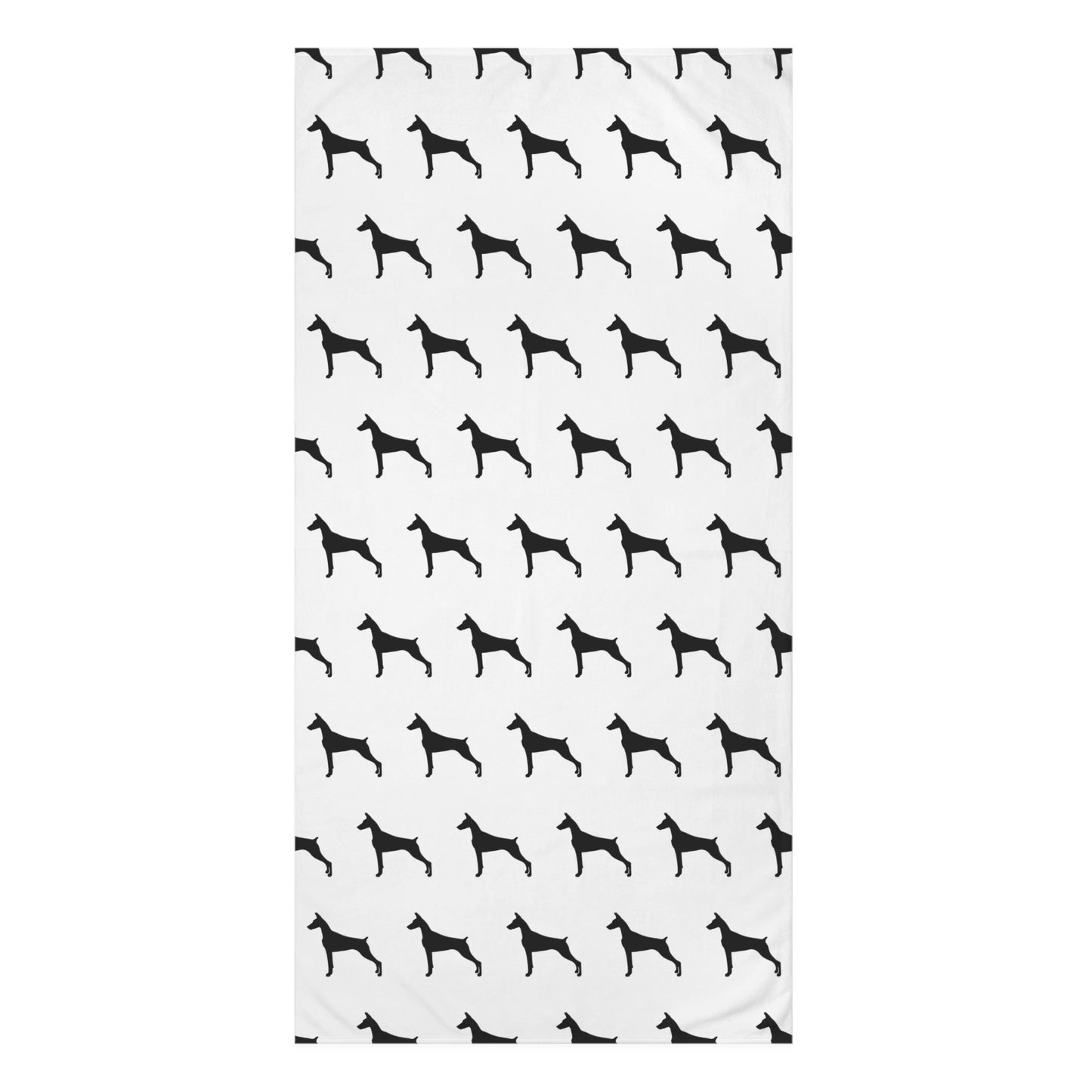 Doberman Silhouette Mink-Cotton  Beach Towel