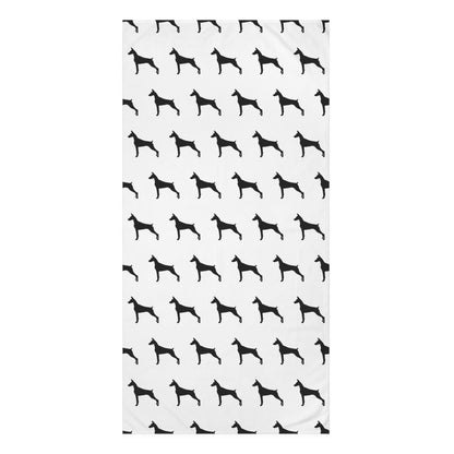 Doberman Silhouette Mink-Cotton  Beach Towel