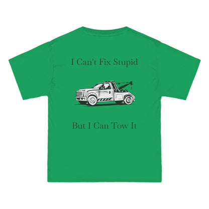 I Can't Fix Stupid Wheel Lift Tow Truck Men's Short-Sleeve Crewneck Tee