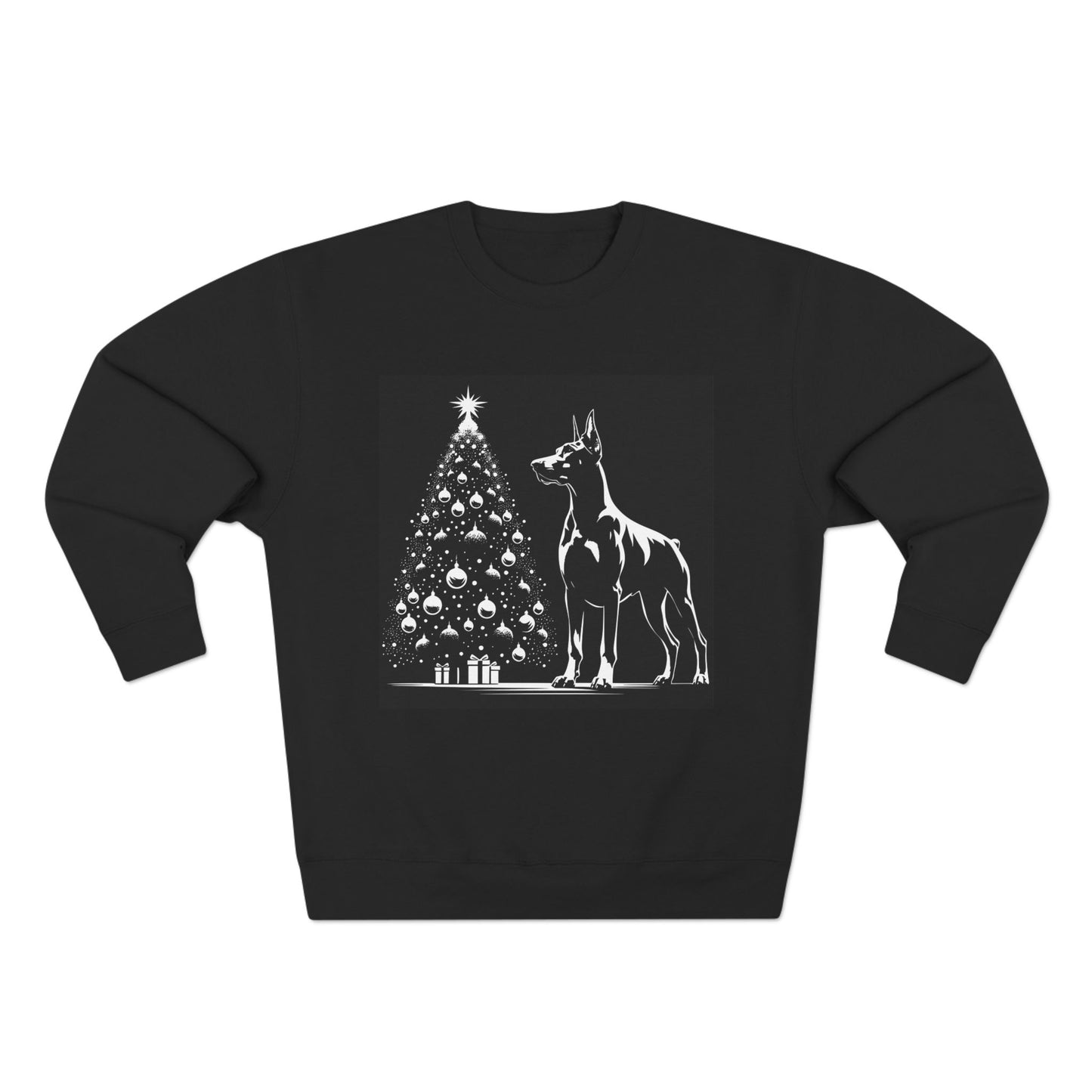 Doberman Christmas Tree Unisex Crewneck Sweatshirt