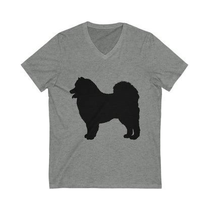 Samoyed Silhouette Unisex Short Sleeve V-Neck Tee