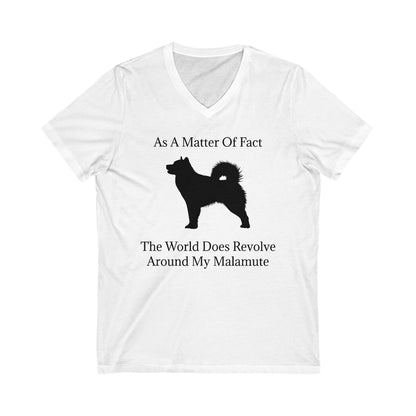 Matter Of Fact Malamute Unisex Short Sleeve V-Neck Tee