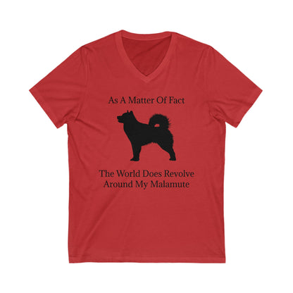 Matter Of Fact Malamute Unisex Short Sleeve V-Neck Tee