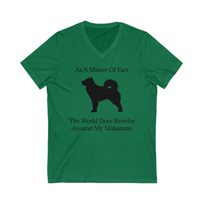 Matter Of Fact Malamute Unisex Short Sleeve V-Neck Tee