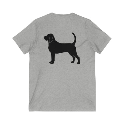 Bloodhound Silhouette Unisex Short Sleeve V-Neck Tee