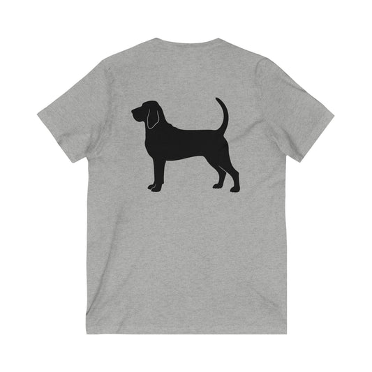 Bloodhound Silhouette Unisex Short Sleeve V-Neck Tee
