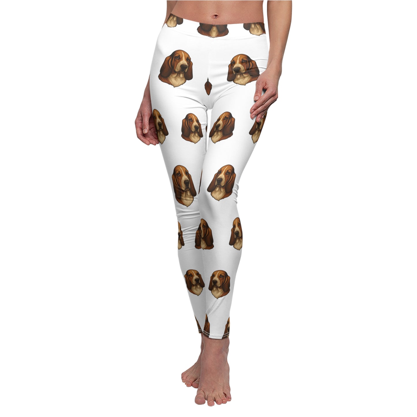 Basset Hound Head Women's Ankle Leggings