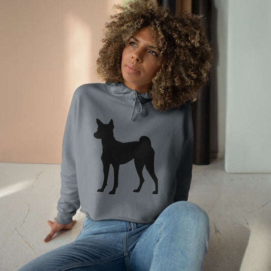 Basenji Silhouette Women's Crop Hoodie