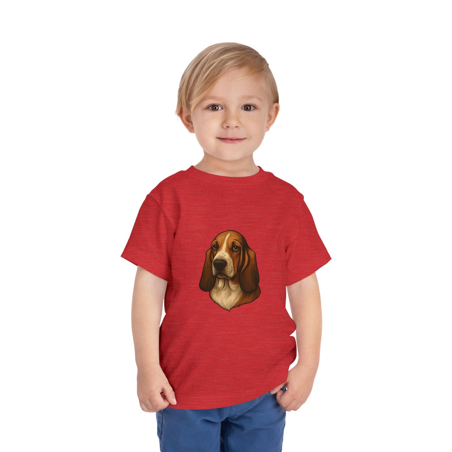 Basset Hound Head Toddler Unisex Short Sleeve Crewneck Tee