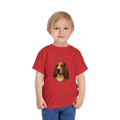 Basset Hound Head Toddler Unisex Short Sleeve Crewneck Tee