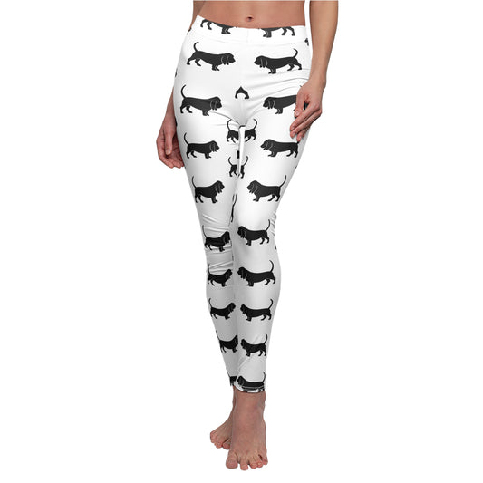 Basset Hound Silhouette Women's Ankle Leggings