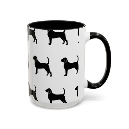 Bloodhound Silhouette 2-Tone Coffee Mug