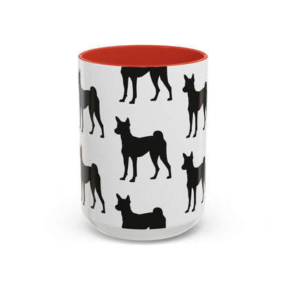 Basenji Silhouette 2-Tone Coffee Mug