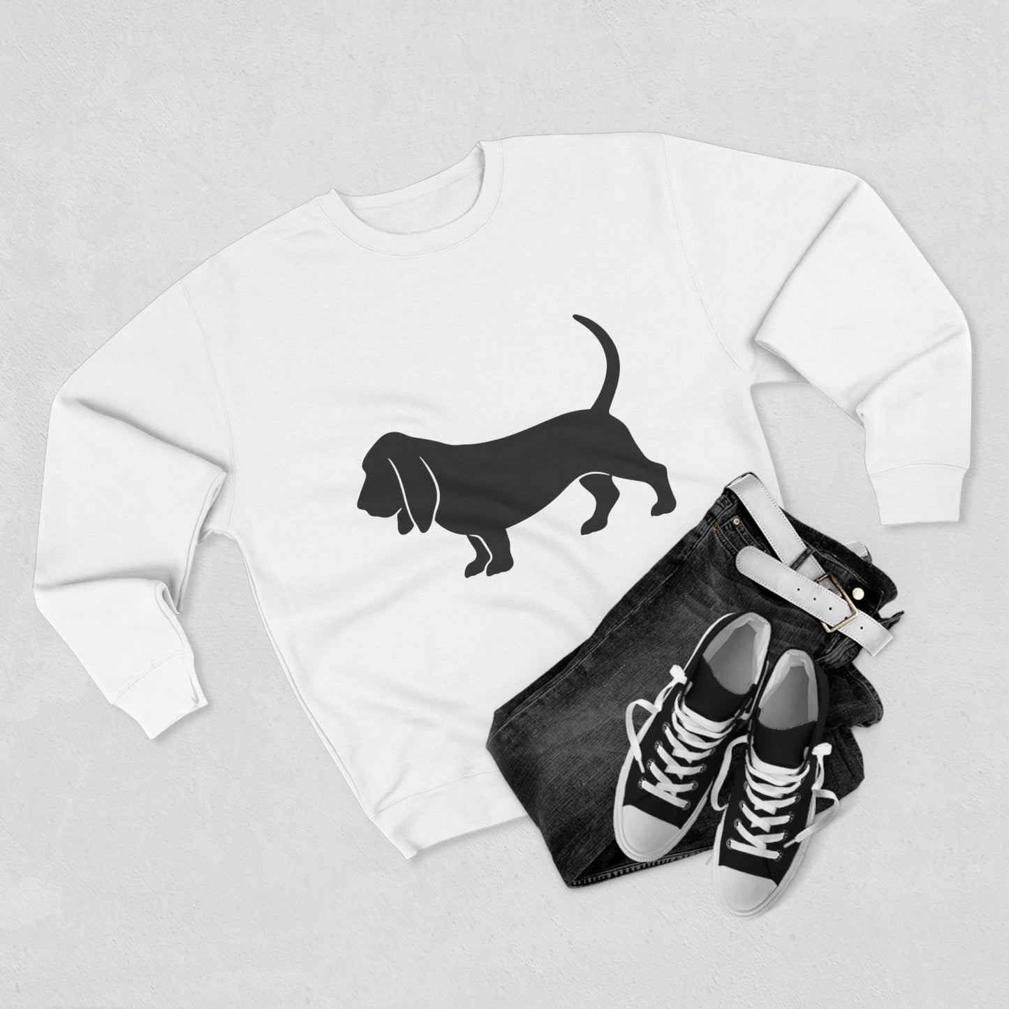 Basset Hound Silhouette Unisex Crewneck Sweatshirt