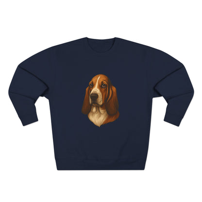 Basset Hound Head Unisex Crewneck Sweatshirt