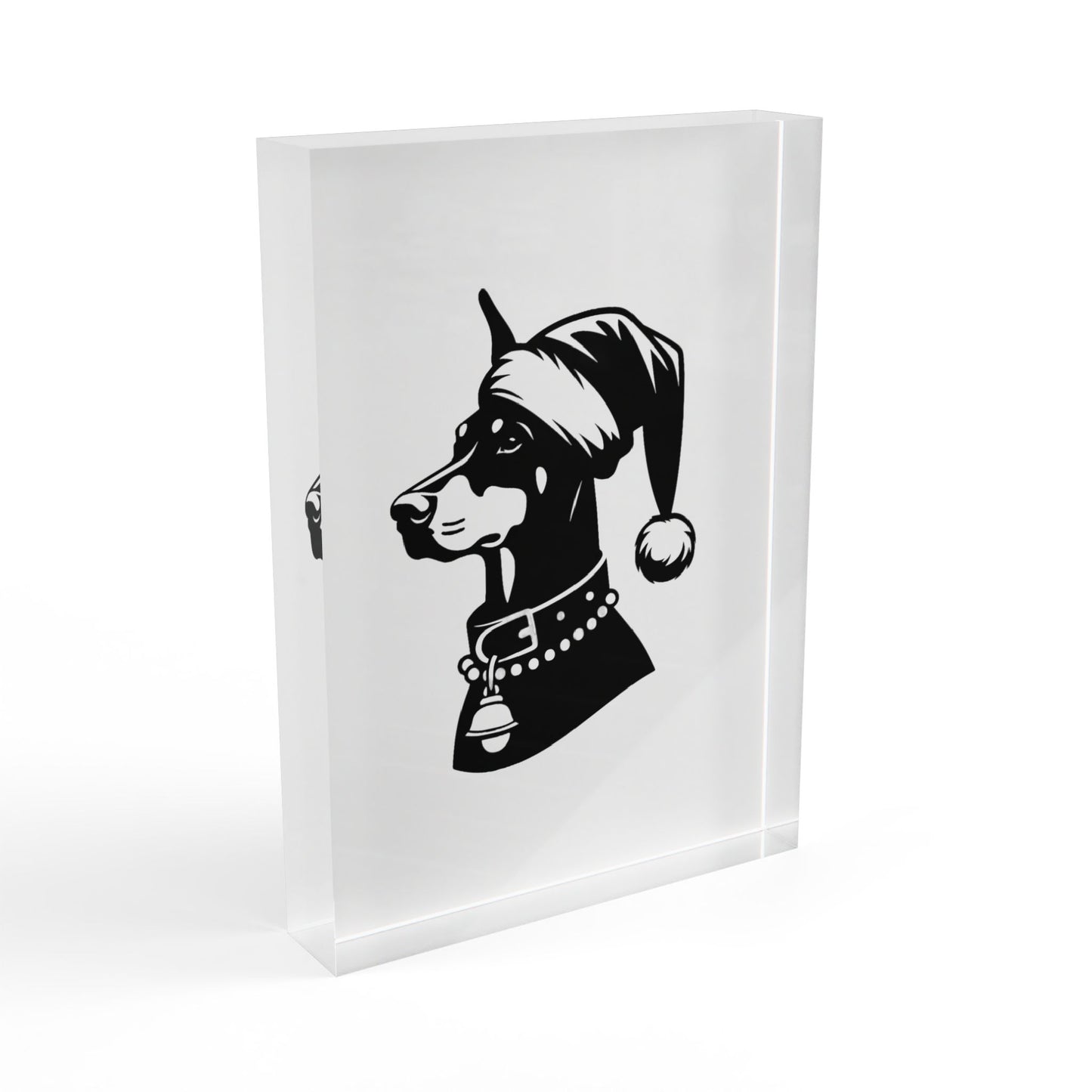 Santa Paws Doberman Acrylic Photo Block