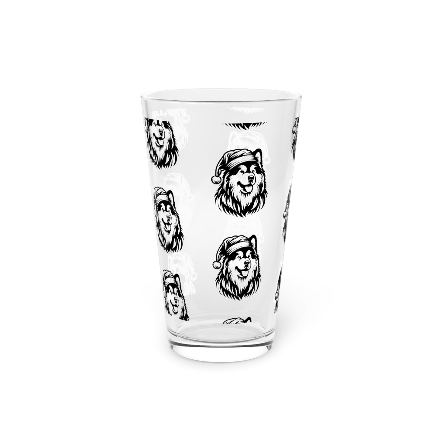 Santa Paws Malamute Drinking Glass