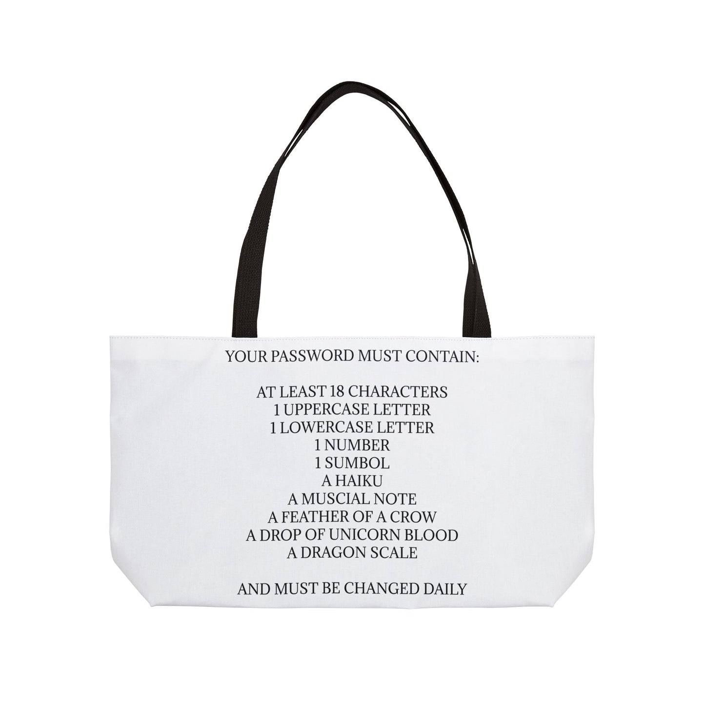 Password Weekender Tote Bag
