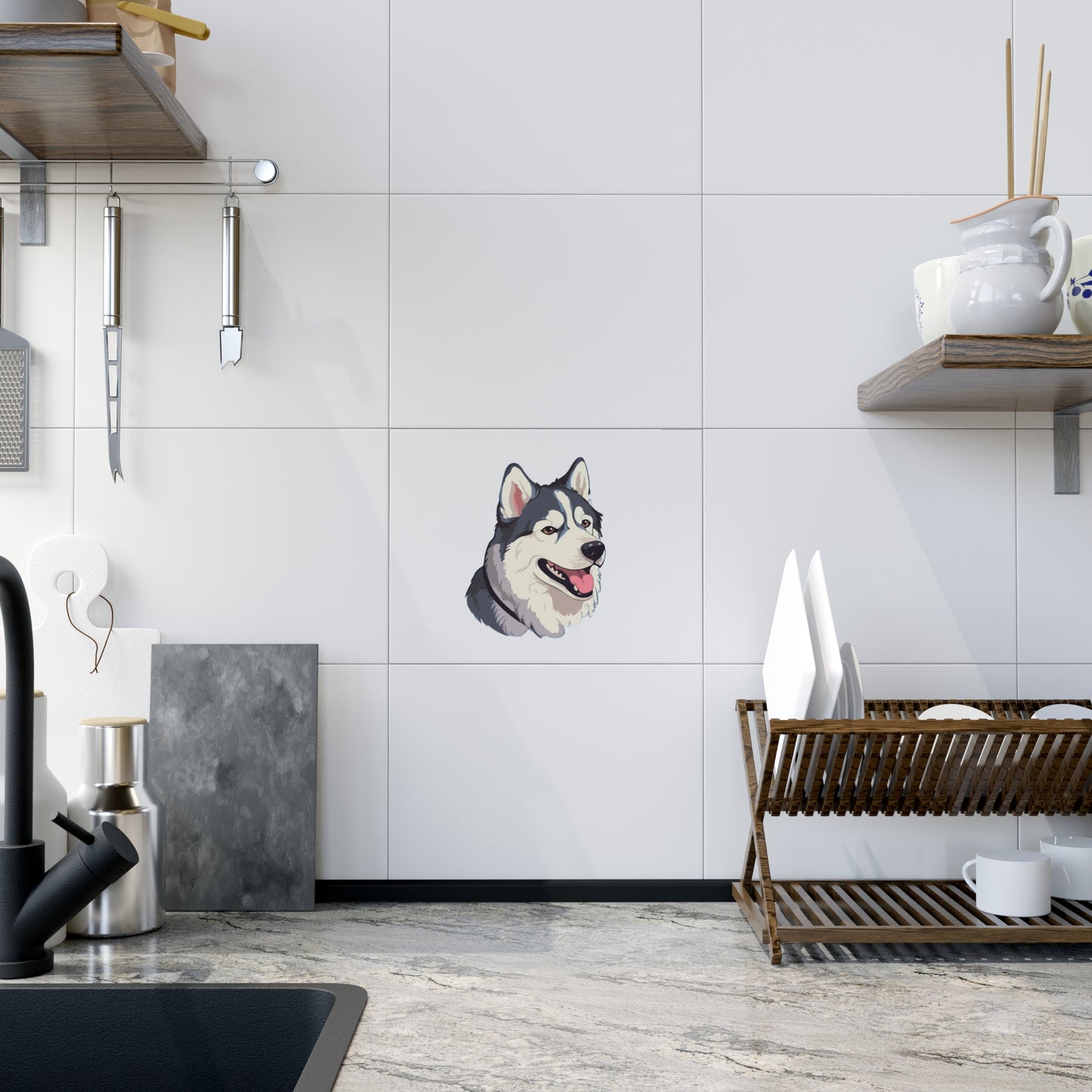 Malamute Head Ceramic Photo Tile