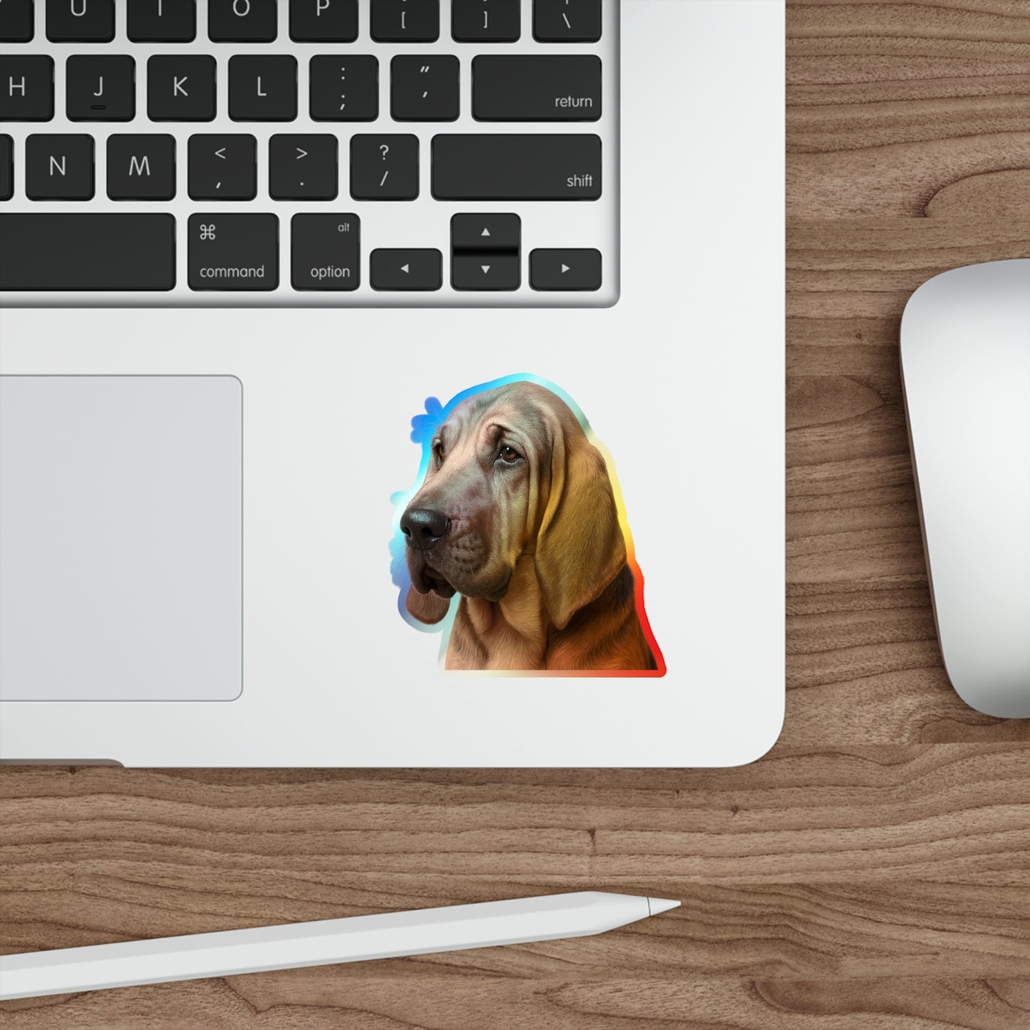 Bloodhound Head Holographic Sticker