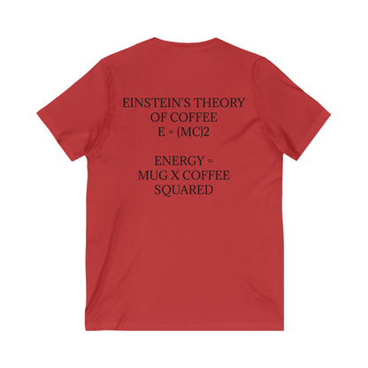 Einstein's Theory Of Coffee Unisex Short Sleeve V-Neck Tee