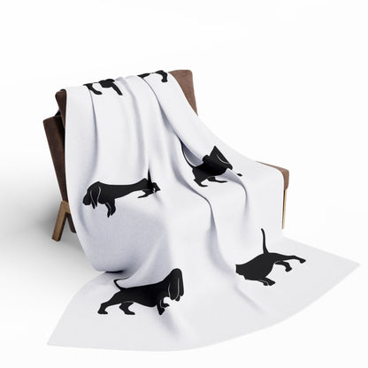 Basset Hound Silhouette Arctic Fleece Blanket
