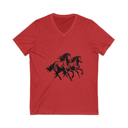 Horsin' Around Unisex Short Sleeve V-Neck Tee