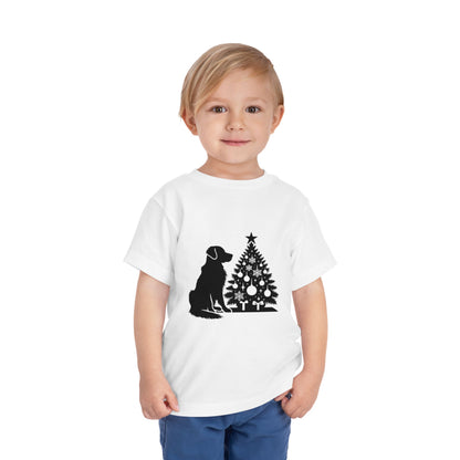 Golden Christmas Tree Toddler Unisex Short Sleeve Crewneck Tee