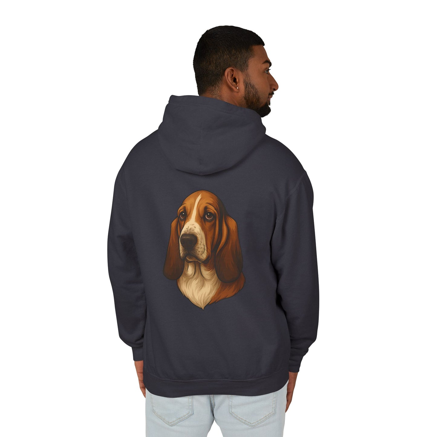 Basset Hound Head Unisex Lightweight Hoodie