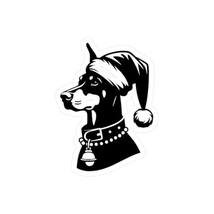 Santa Paws Doberman Vinyl Decal