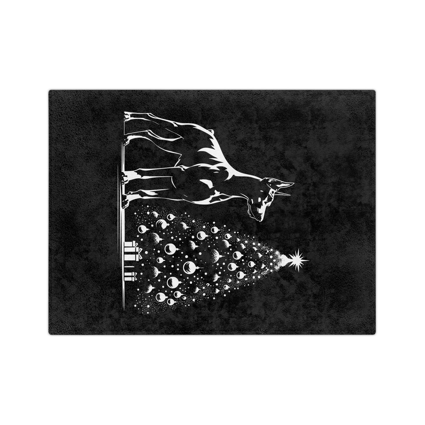 Doberman Christmas Tree Velveteen Microfiber Blanket