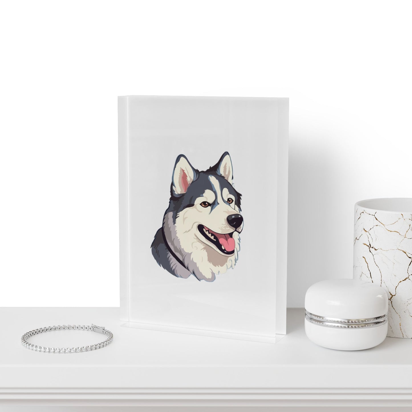 Malamute Head Acrylic Photo Block