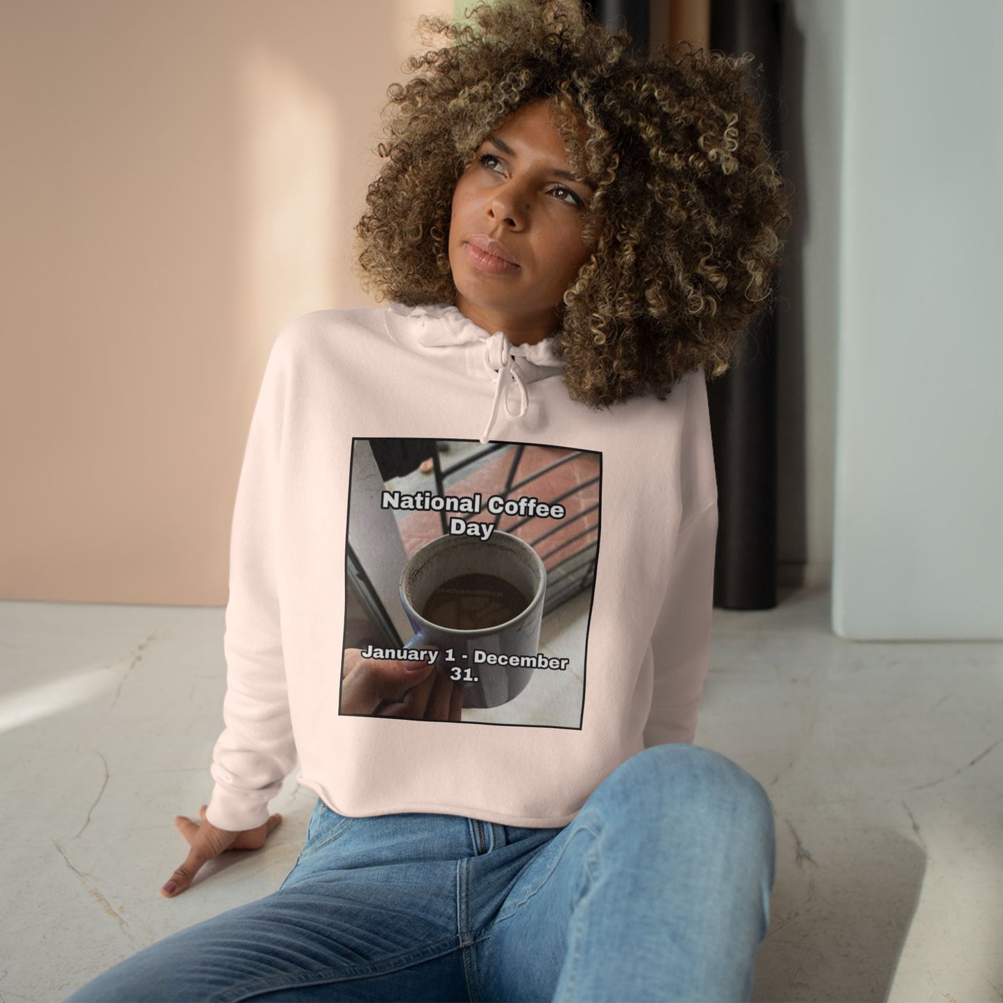 National Coffee Day Women's Crop Hoodie