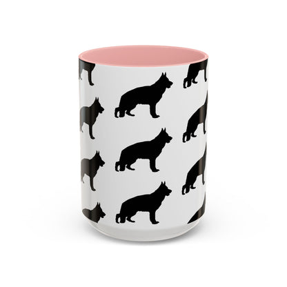 German Shepherd Silhouette 2-Tone Coffee Mug