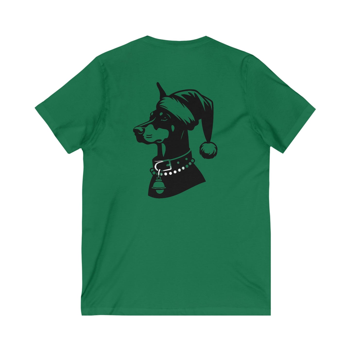 Santa Paws Doberman Unisex Short Sleeve V-Neck Tee
